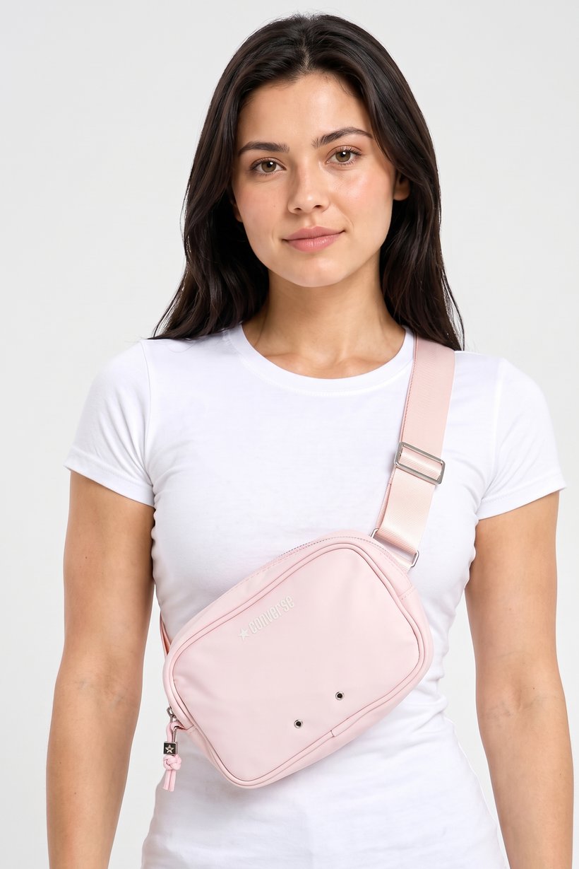 Women Brand Logo Cross Body Bag, Pink