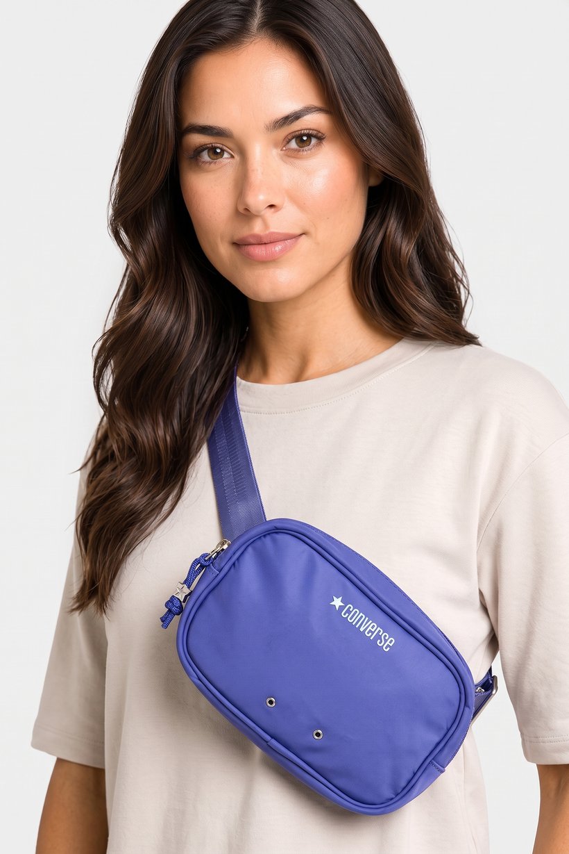 Women Brand Logo Cross Body Bag, Dusty Blue