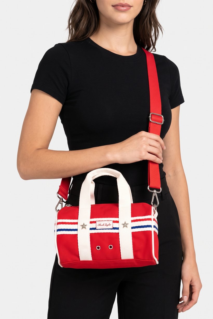 Women Brand Logo Cross Body Bag, Red