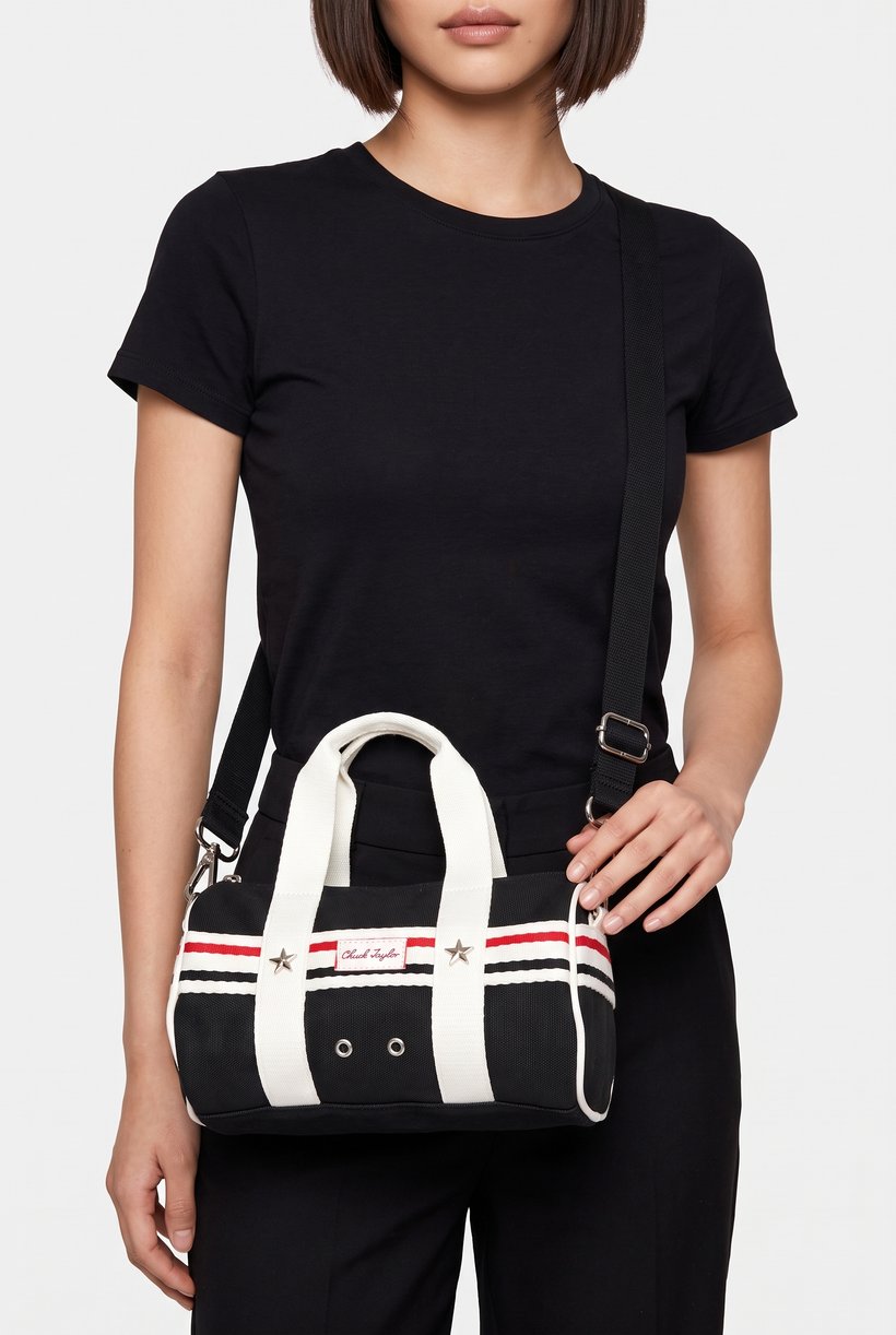 Women Brand Logo Cross Body Bag, Black