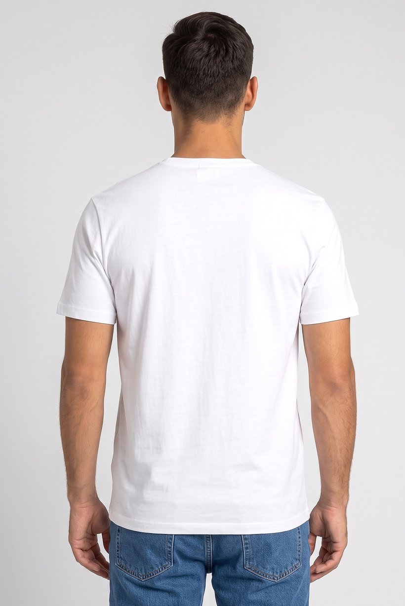 Calvin Klein Jeans Men Crew Neck Short Sleeve Brand Logo T-Shirt, White
