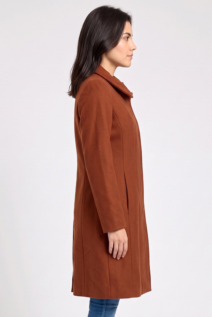 Women Textured Trench Coat, Rust