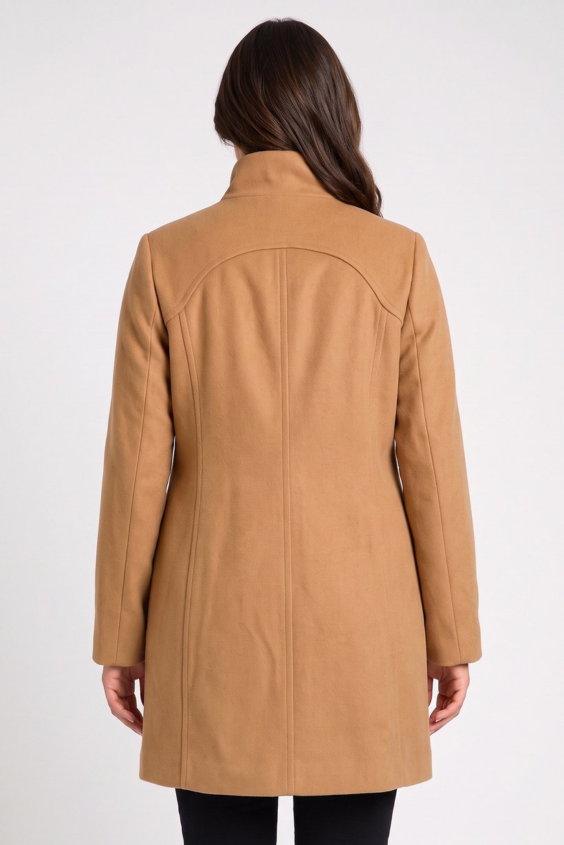 Women Solid Trench Coat, Brown