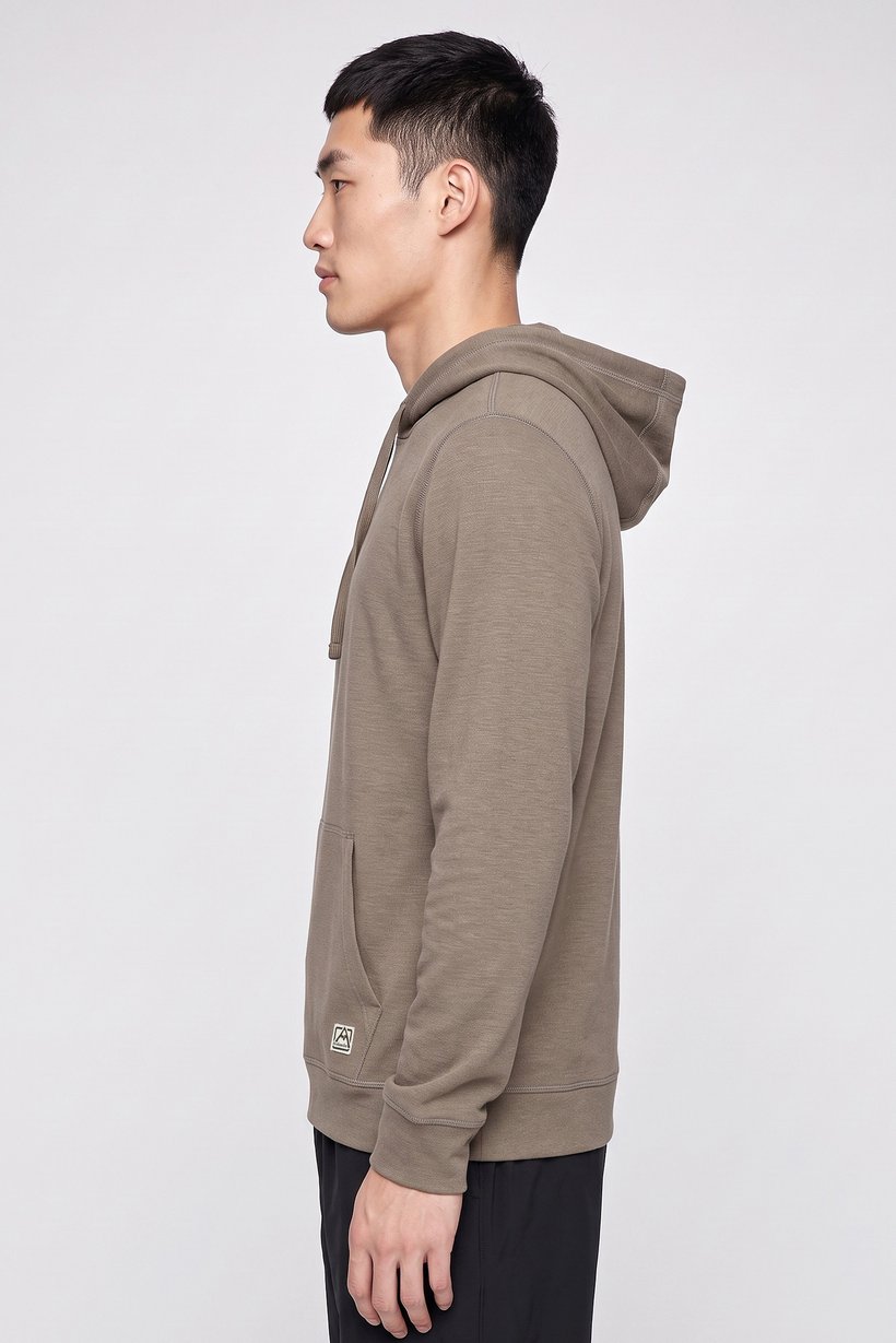 Men Sportswear  Fit Long Sleeve Outdoor Hoodie, Taupe
