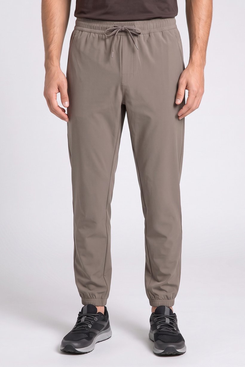 Men Sportswear Fit Training Track Pants, Taupe