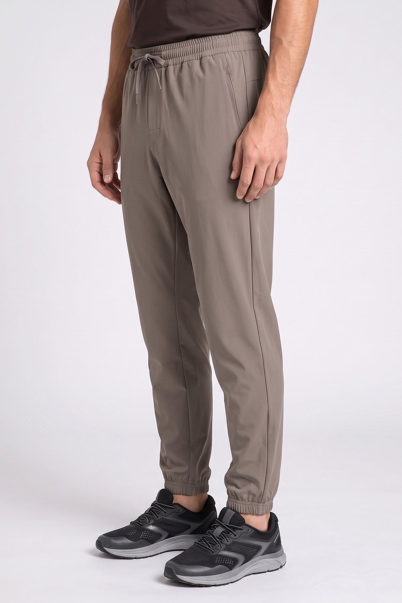 Men Sportswear Fit Training Track Pants, Taupe