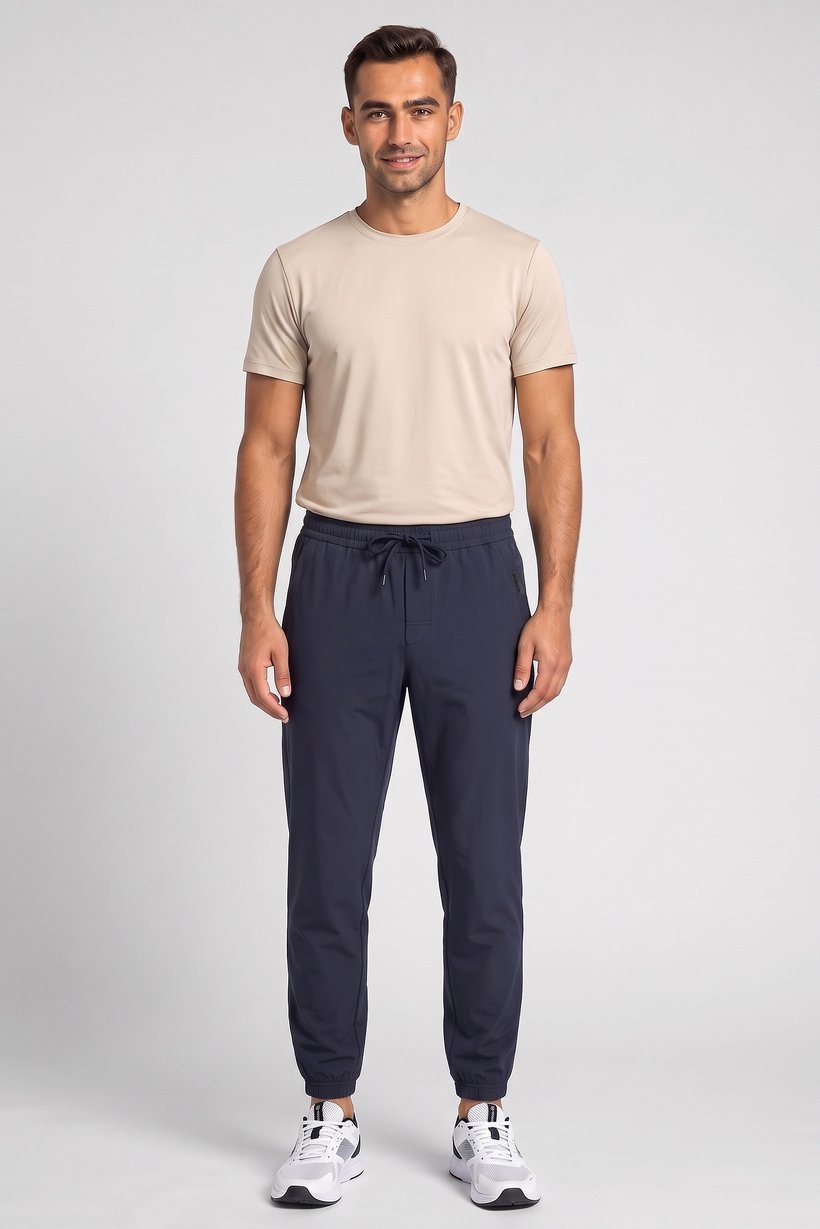Men Sportswear Fit Outdoor Track Pants, Deep Navy