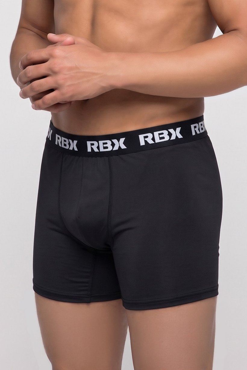 Men 4 Pieces Brand Logo Boxer Briefs, Black
