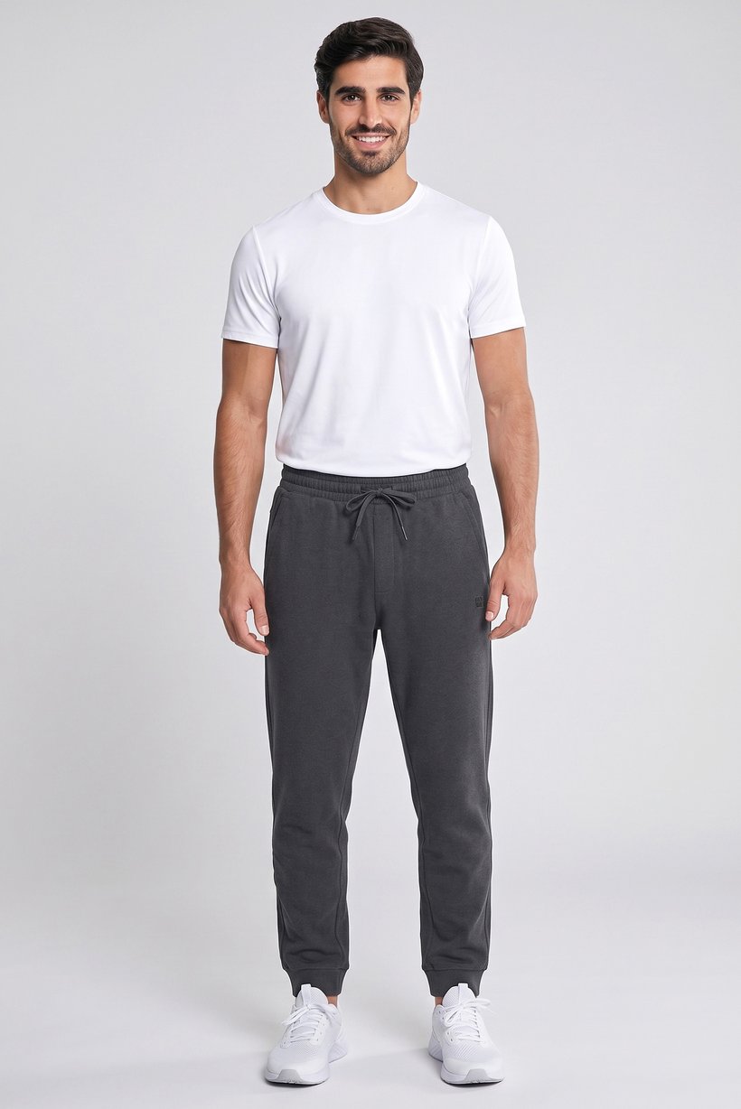 Men Sportswear Fit Drawstring Outdoor Sweatpants, Grey