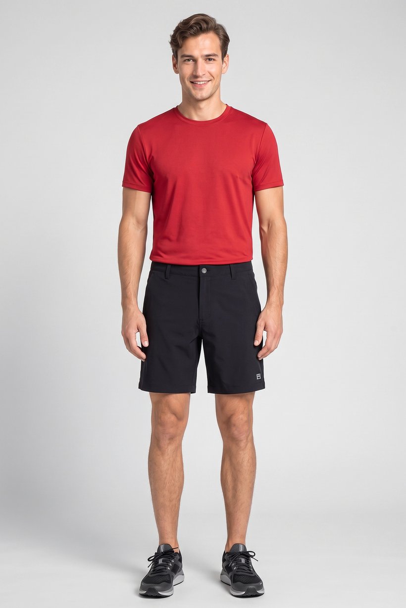 Men Sportswear Fit 8 Inseam Walking Shorts, Black