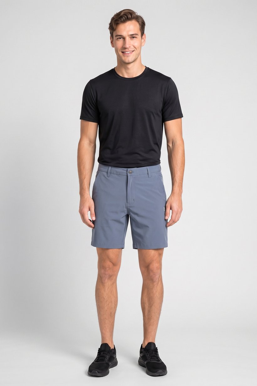 Men Sportswear Fit 8 Inseam Walking Shorts, Slate Blue