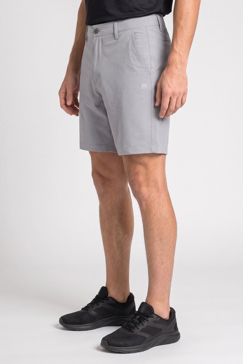 Men Sportswear Fit Brand Logo Walking Shorts,  Grey