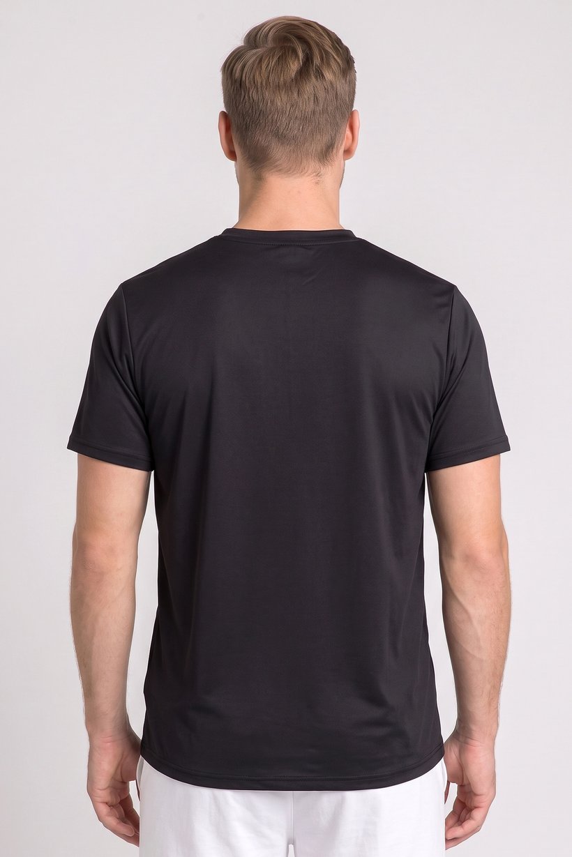 Men 3 Pcs Solid Short Sleeve Under Shirts, Black