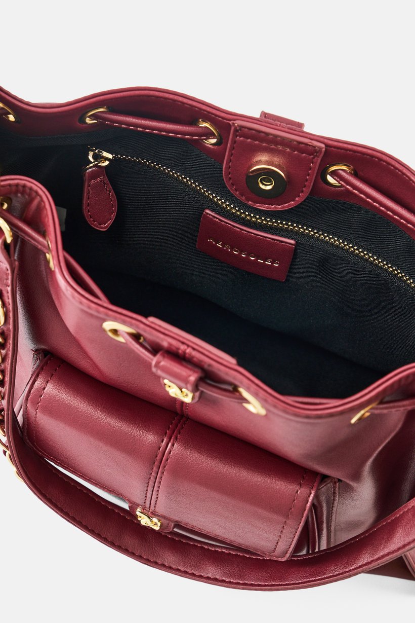 Women Brand Logo Handbag, Maroon