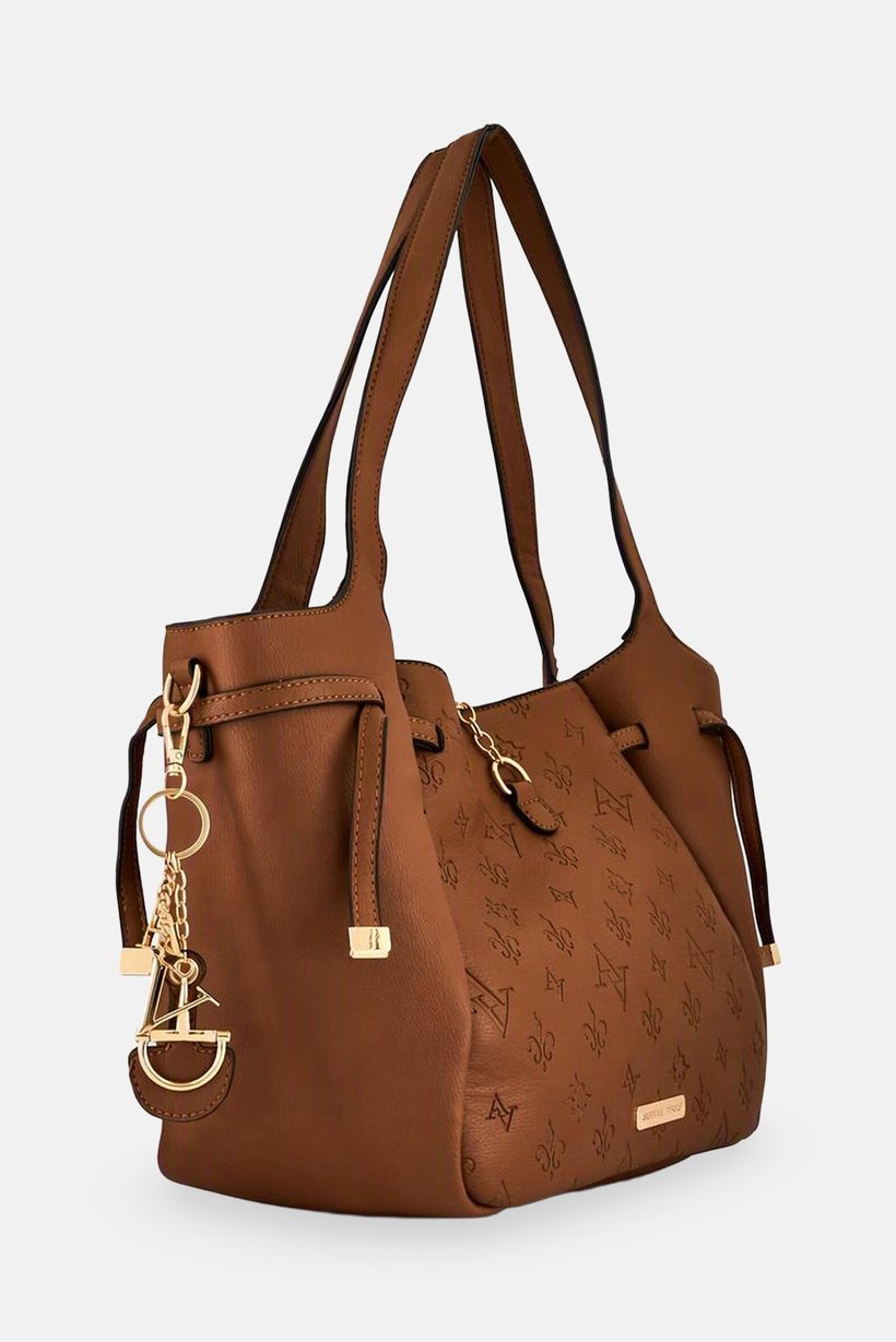 Women Allover Print Tote Bag, Brown
