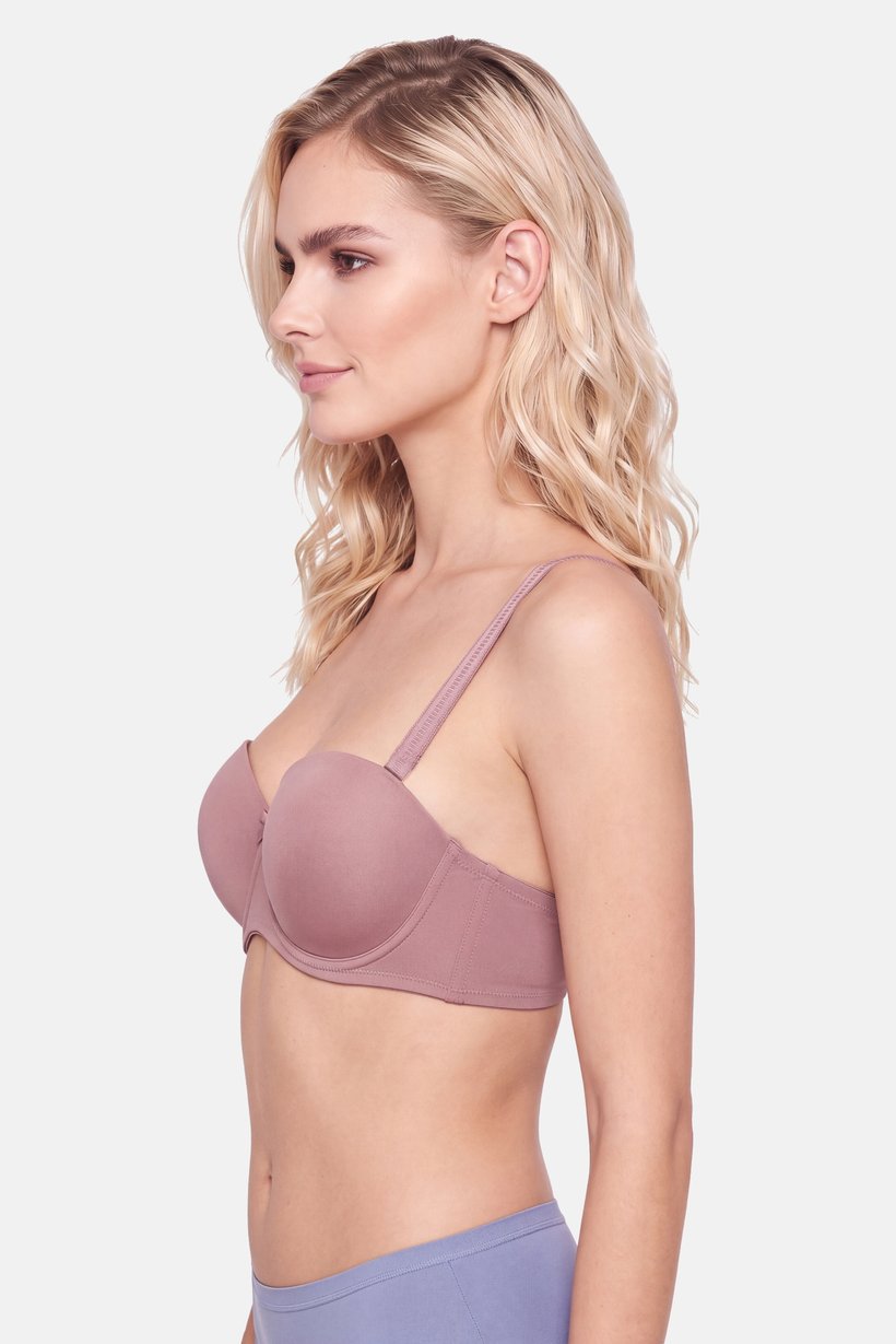Women 3 Pcs Solid Push Up Bra, Multicolor
