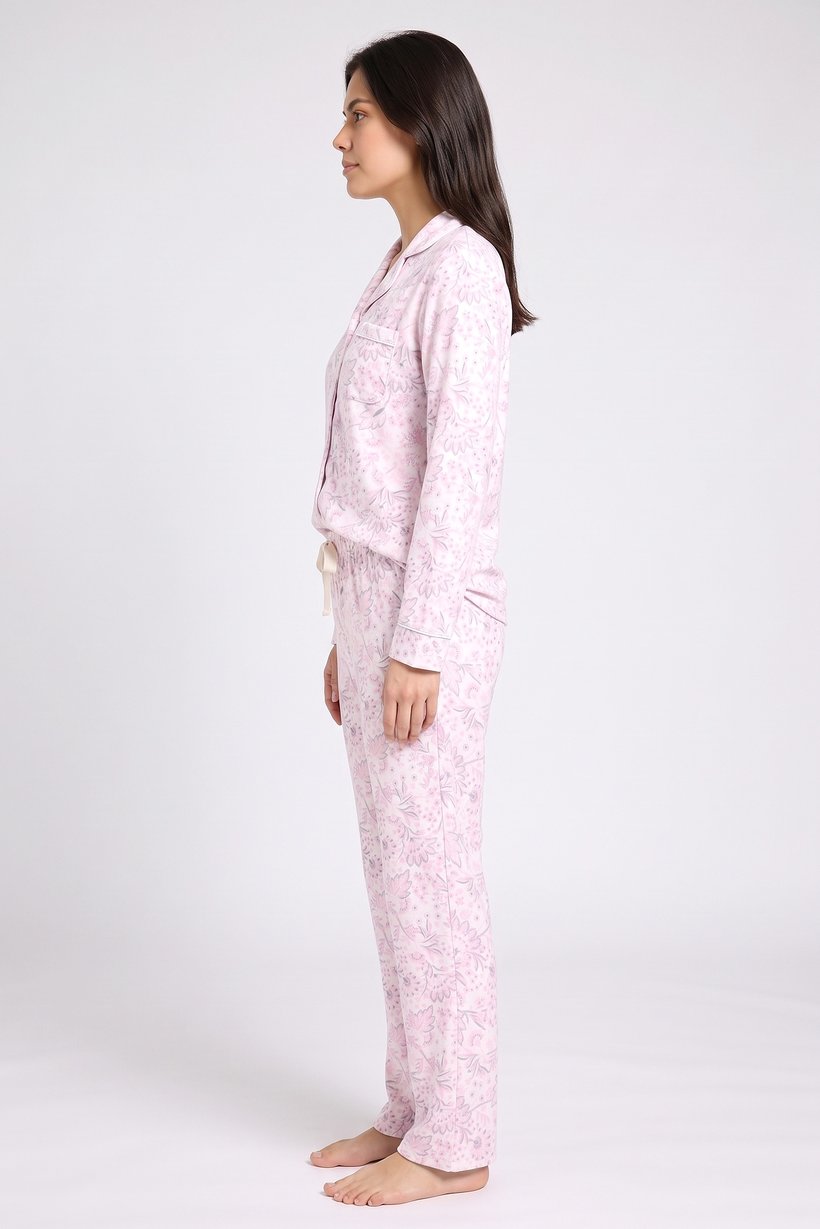 Women 2 Pieces Floral Print Long Sleeve Top And Pyjama Pants Set, Multicolor