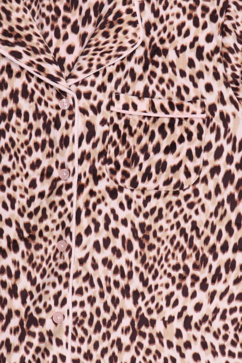 Women 2 Pcs Animal Print Long Sleeve Pajama Top And Pants Set, Multicolor
