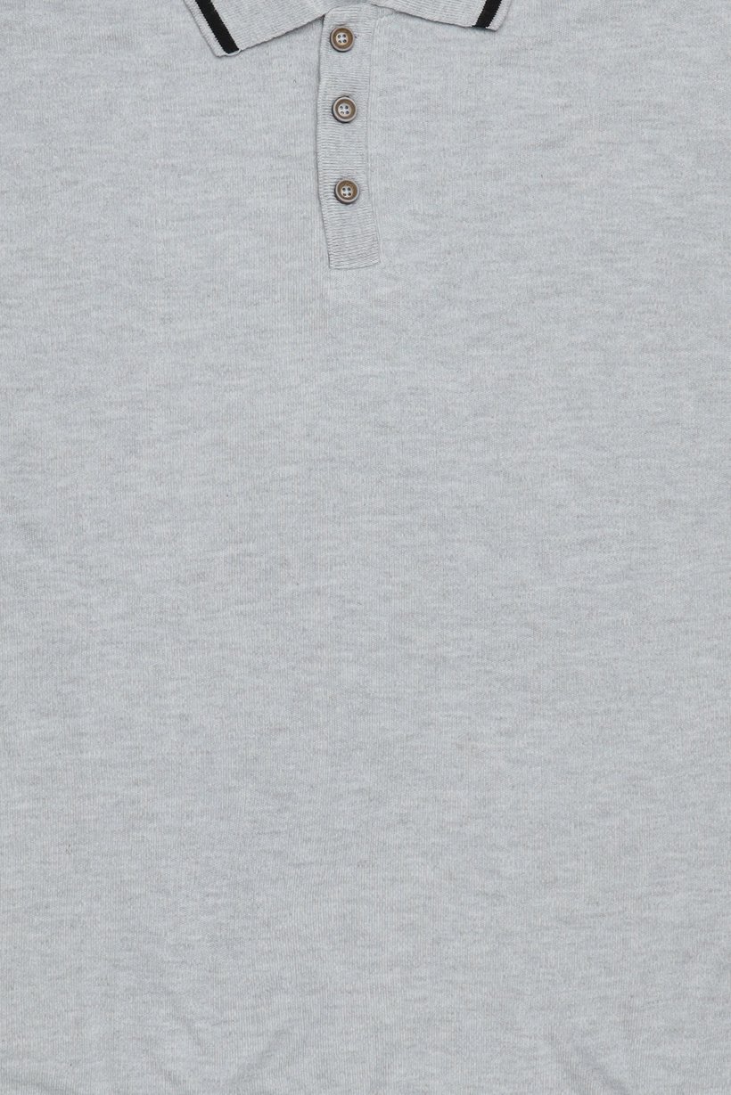 Men Spread Collar Short Sleeve Solid Polo Shirt, Grey