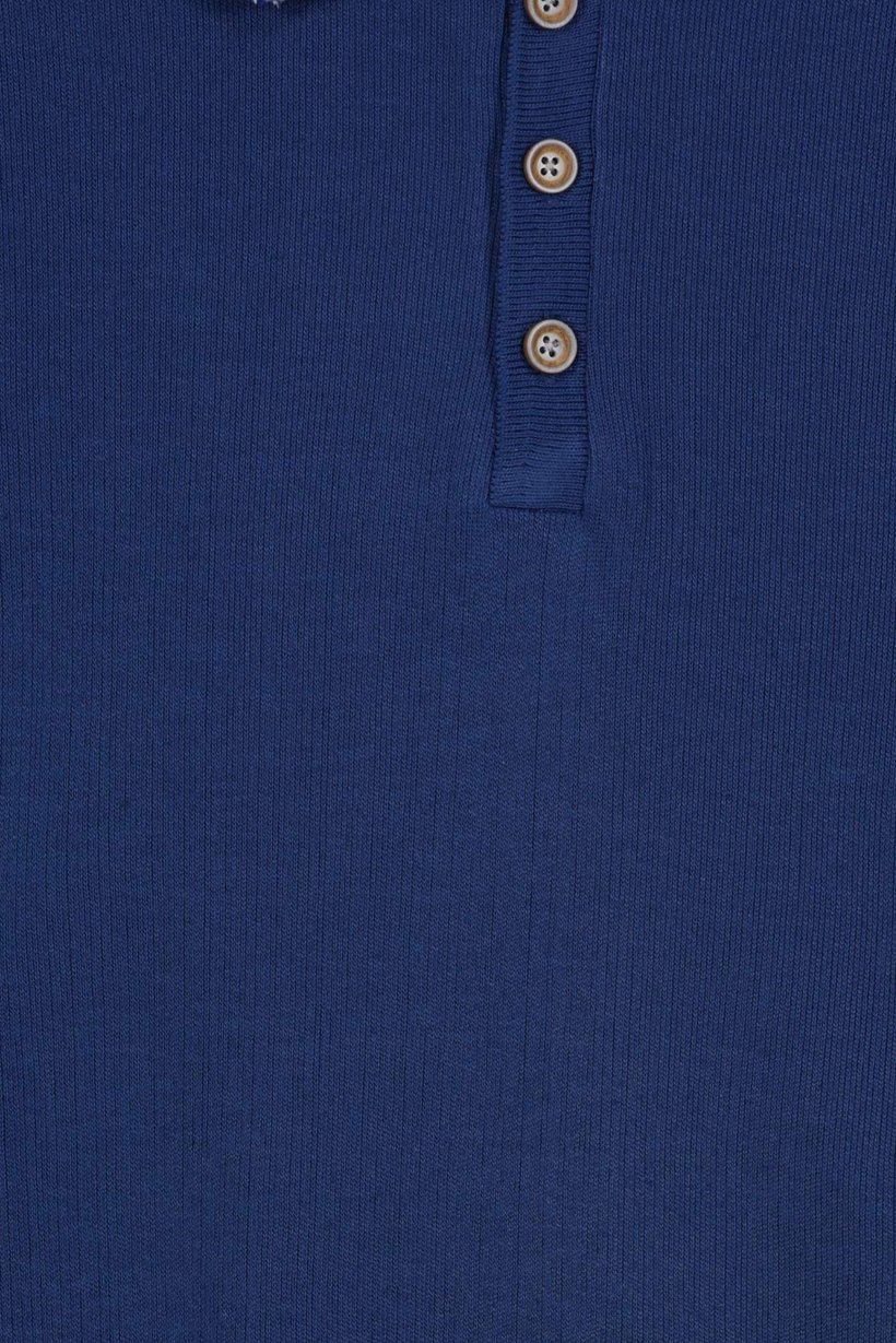 Men Regular Fit Plain Short Sleeve Polo Shirt, Navy