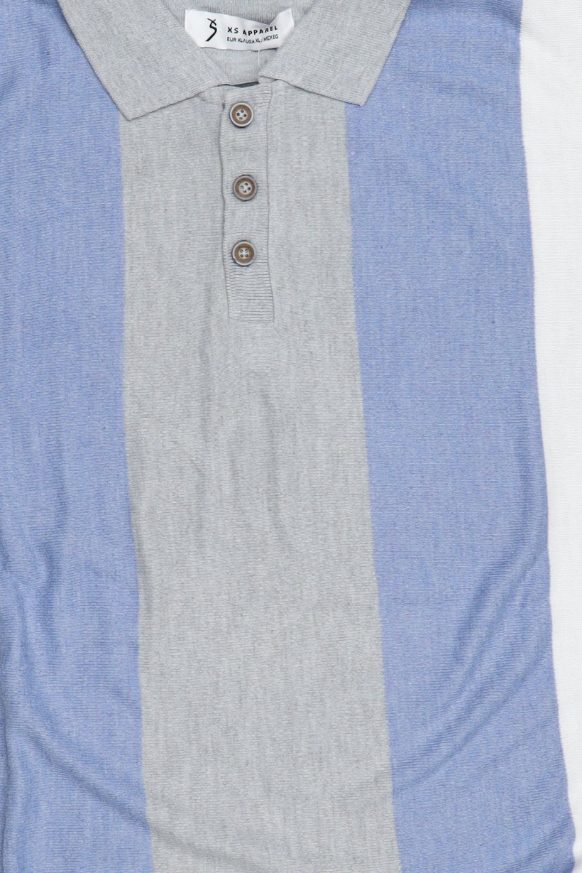 Men Spread Collar Short Sleeve Stripes Polo, Multicolor
