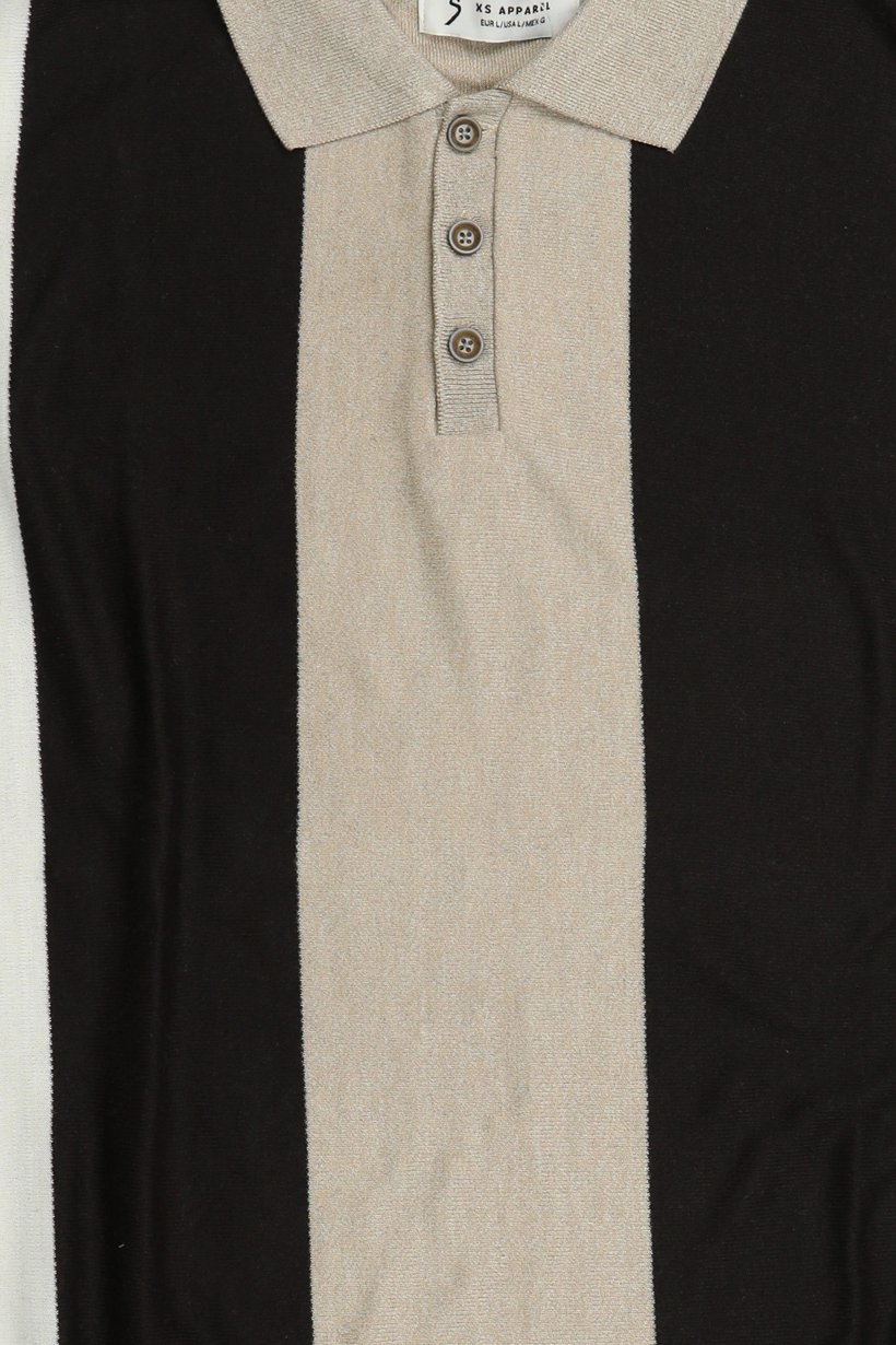 Men Spread Collar Short Sleeve Textured Polo, Multicolor
