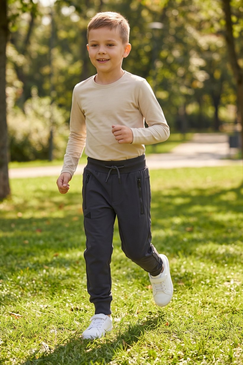 Toddlers Boy Brand Logo Jogger Pants, Charcoal