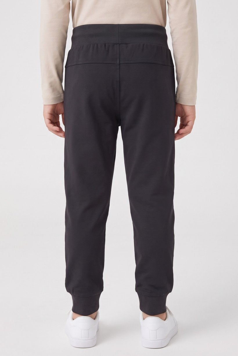 Kids Boy Regular Brand Logo Jogger Pants, Dark Grey