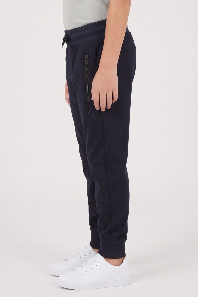 Kids Boy Regular Fit Brand Logo Jogger Pants, Navy