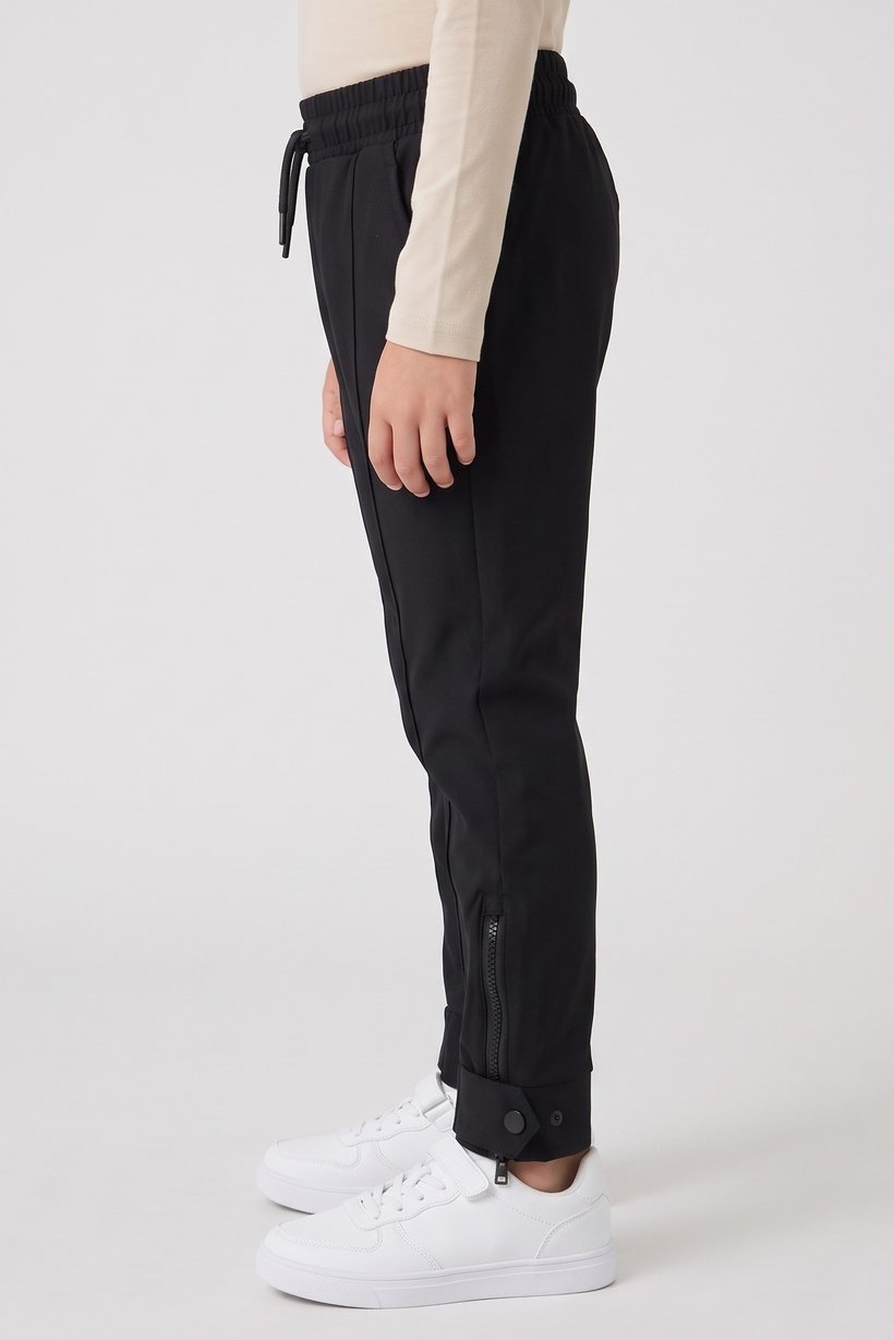 Kids Boy Brand Logo Track Pants, Black