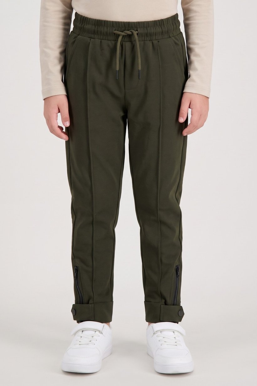 Kids Boy Brand Logo Track Pants, Olive
