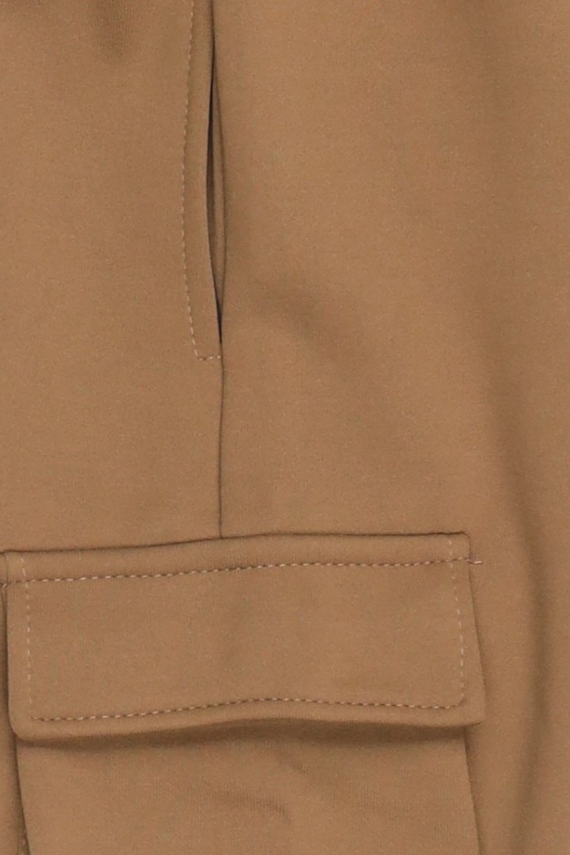 Kids Boy Regular Fit Solid Cargo Pants, Brown