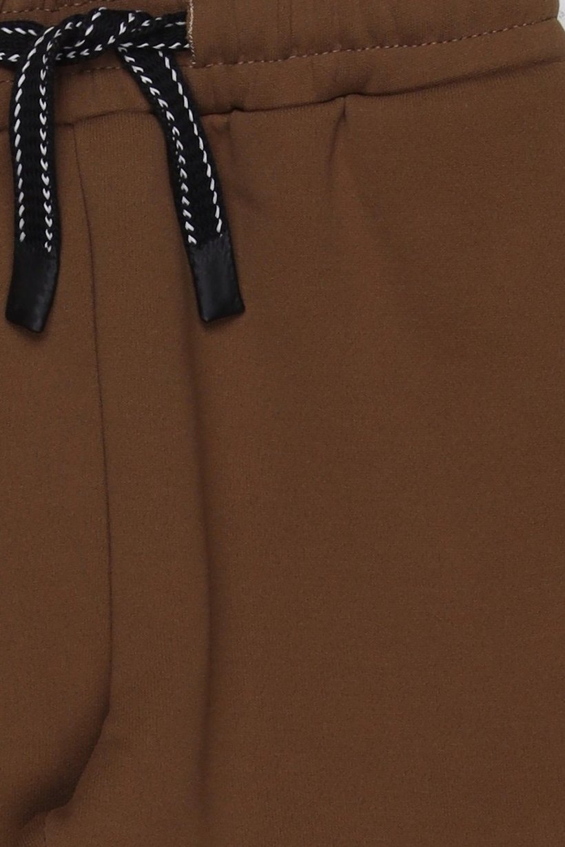 Kids Boy Regular Fit Solid Jogger Pants, Brown