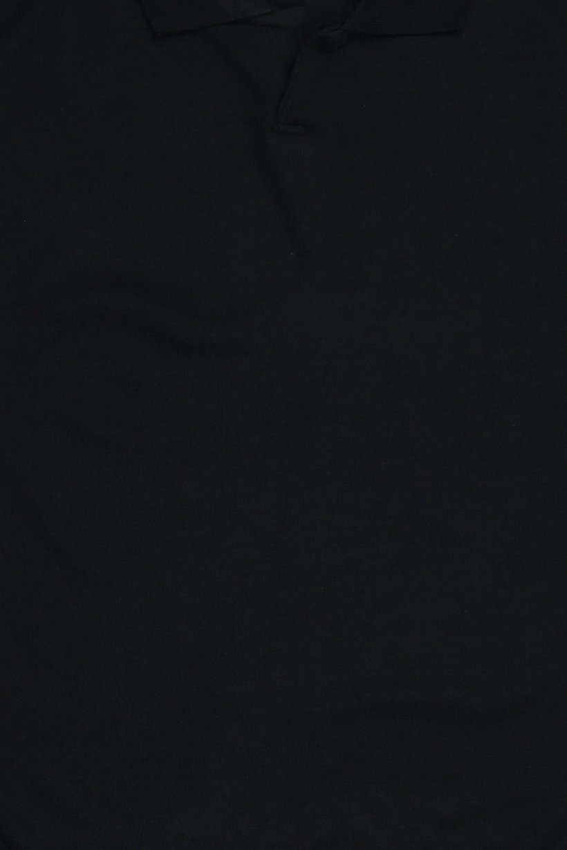 Men Spread Collar Textured Sweater, Black