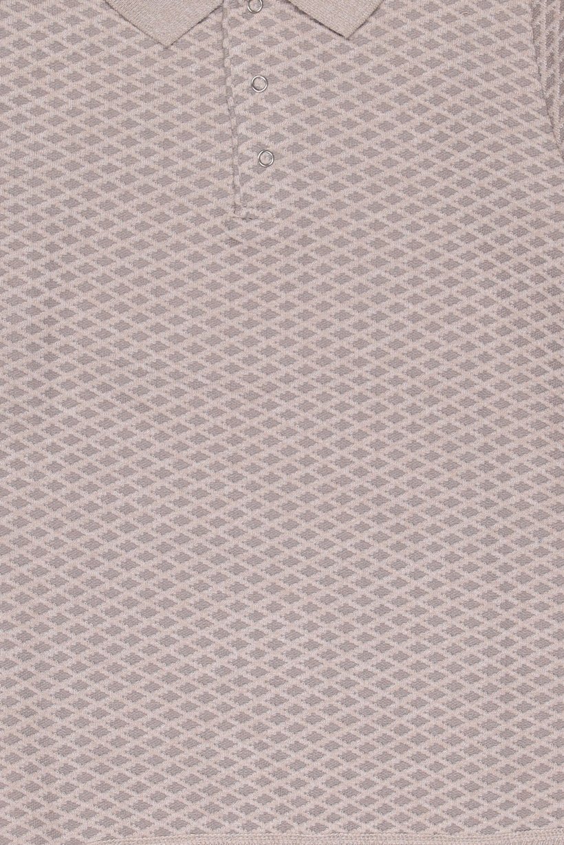Kids Boy Spread Collar Textured Sweater, Beige