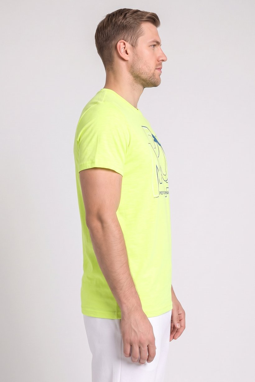 Men Regular Fit Short Sleeve Training T-Shirt, Lime Green