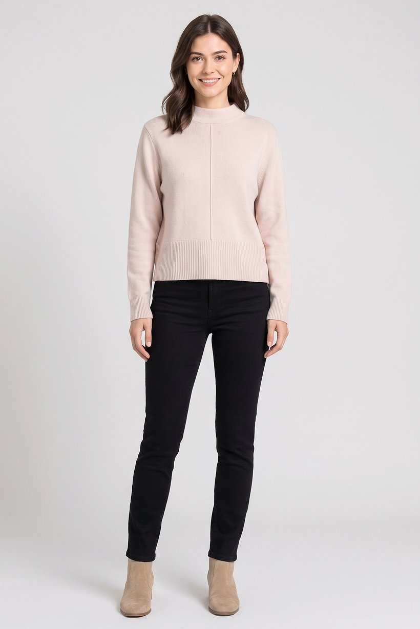 Couture Made For Vero Moda Women Round Neck Textured Sweater, Beige