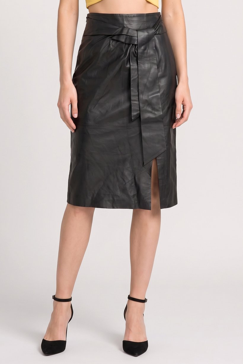 Couture Made For Vero Moda Women Solid Midi Skirt, Black