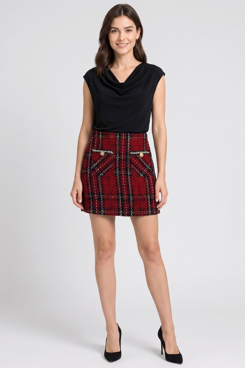 Women Textured Mini Skirt, Multicolor
