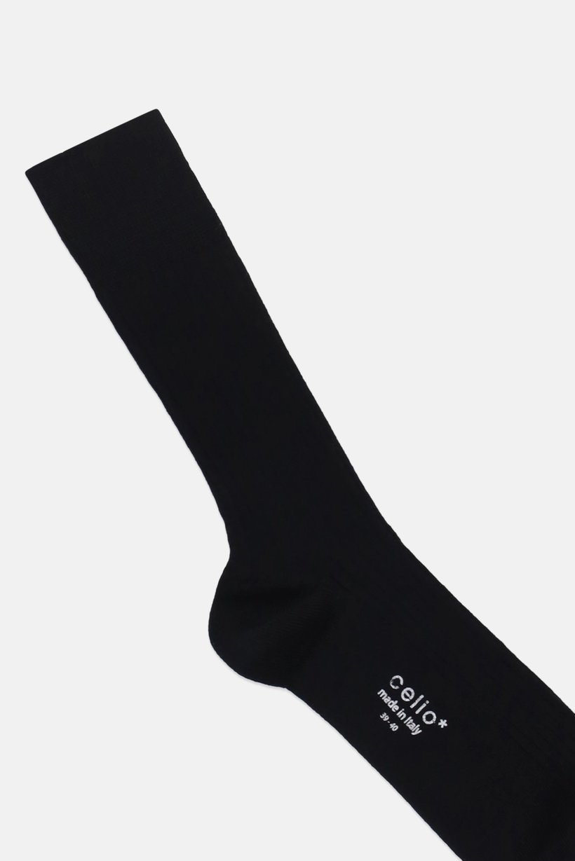 Men Textured Crew Socks, Black