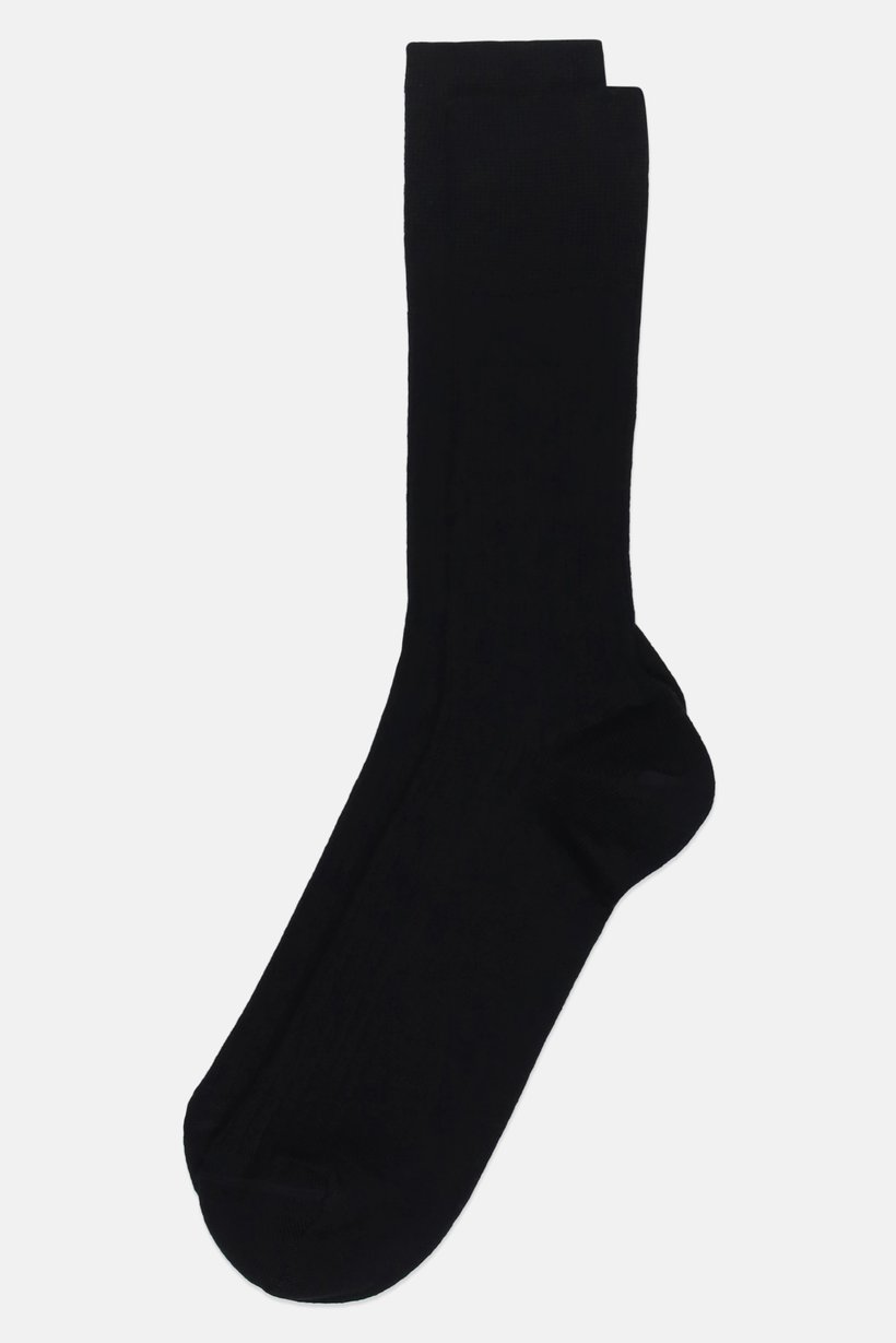 Men Textured Crew Socks, Black