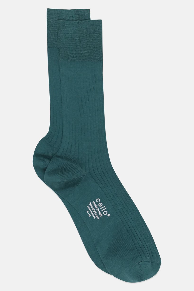 Men Textured Crew Socks, Green