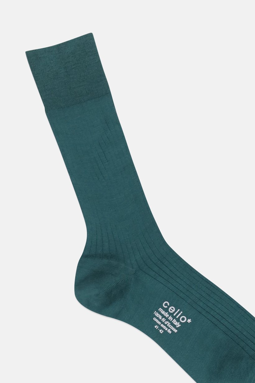 Men Textured Crew Socks, Green
