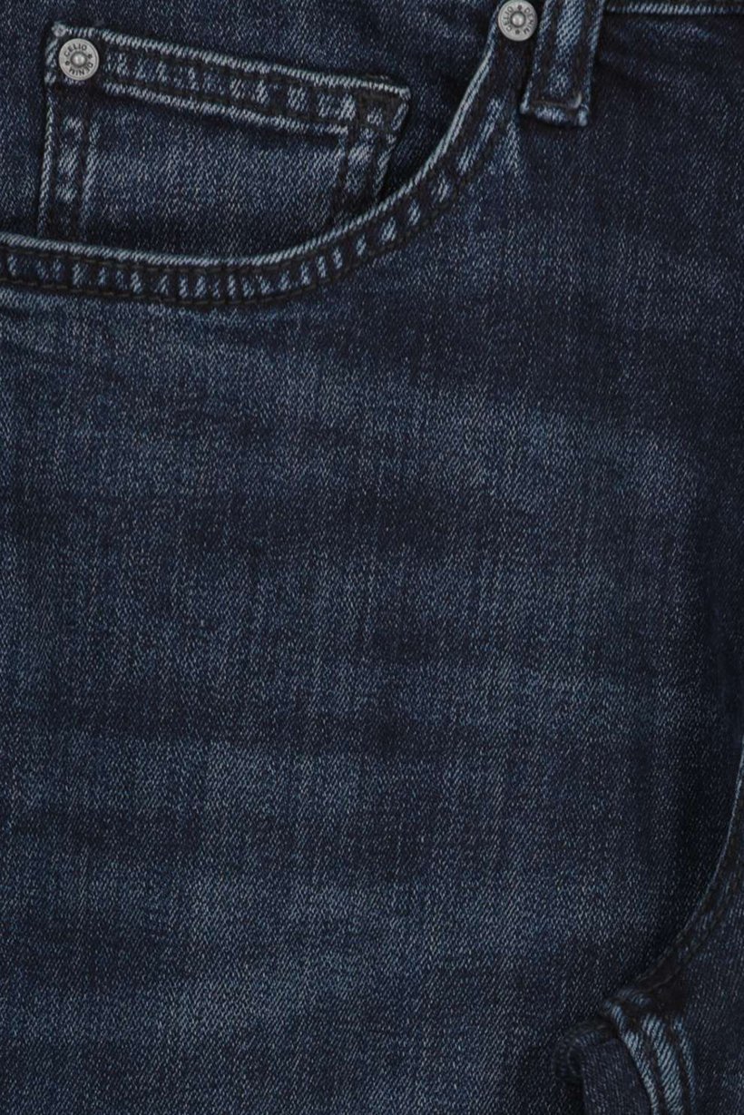Men Straight Fit Washed Stretchable Jeans, Navy