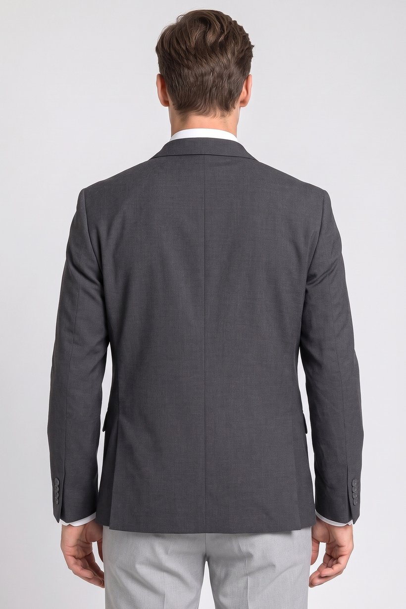 Men Slim Fit Solid Casual Blazer, Grey