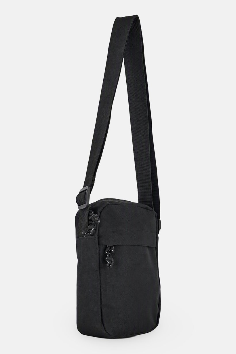 Men Plain Cross Body Bag, Black