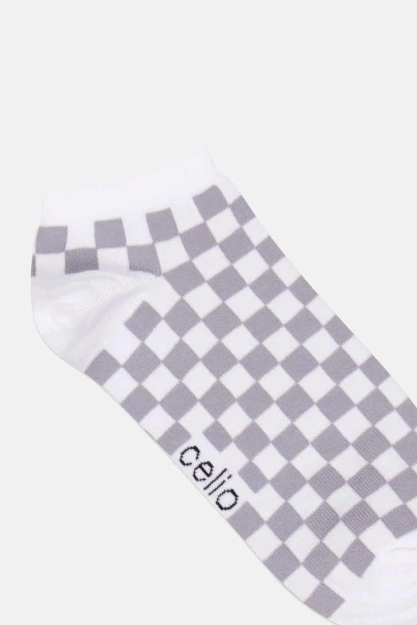 Men Checkered Ankle Socks, Multicolor