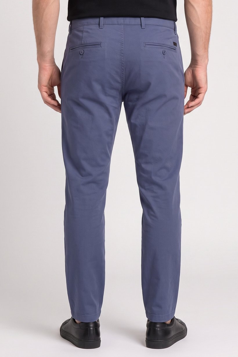 Men Slim Fit Solid Chino Pants, Slate Blue