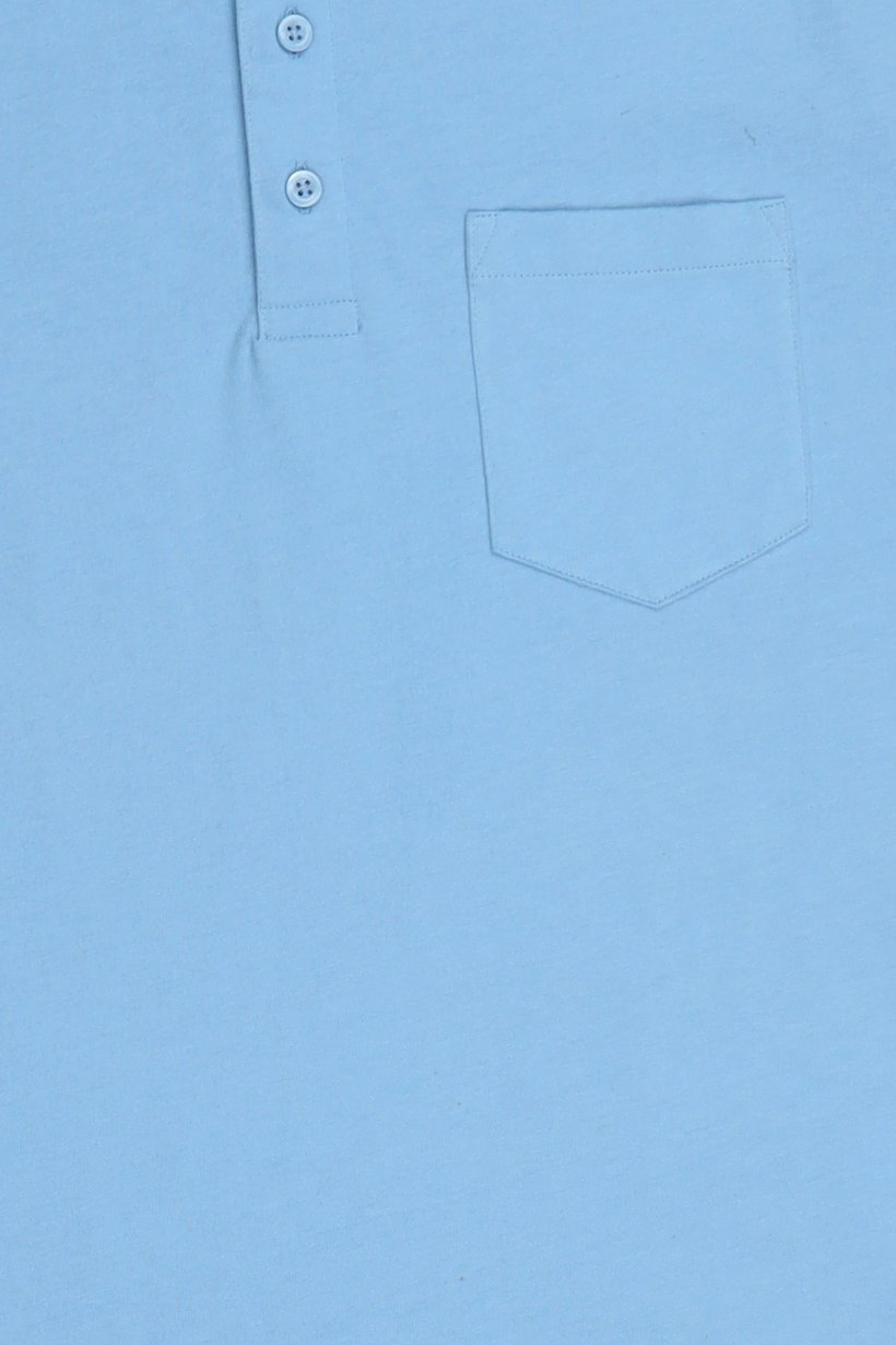 Men Regular Fit Long Sleeve Plain Polo, Blue