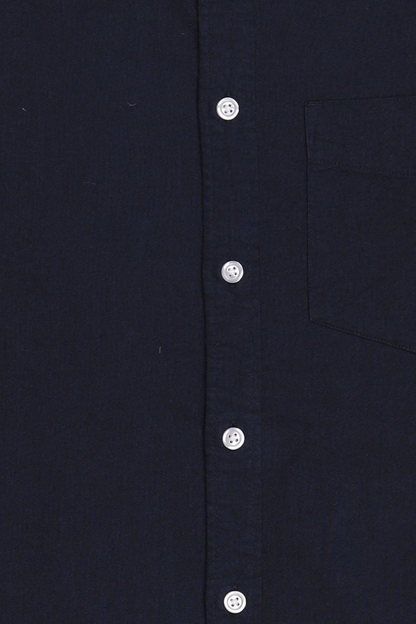 Men Regular Fit Solid Long Sleeve Casual Shirt, Dark Navy